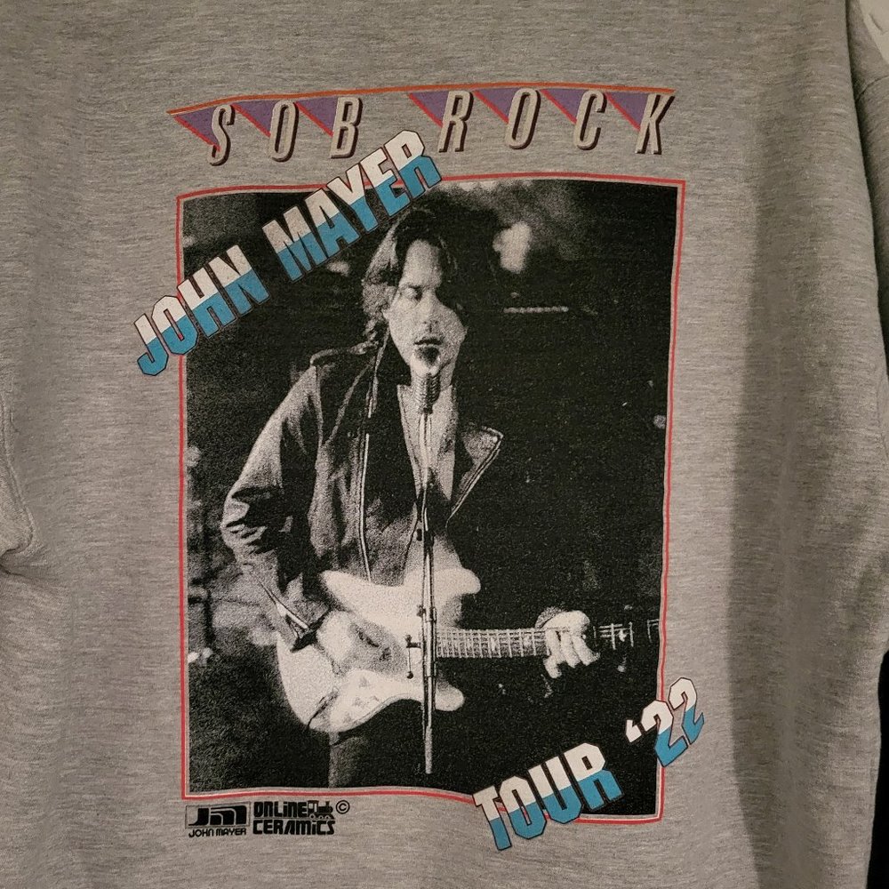 John Mayer 2022 Sob Rock Tour Grey Sweatshirt Women's 2XL